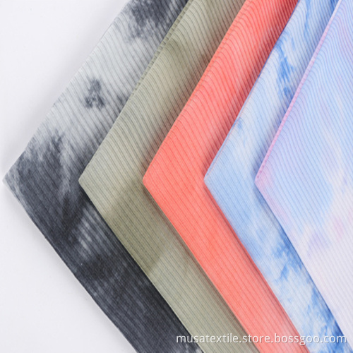 Musa Jersey Primp Polyester Stretch Rib Treen Tissu